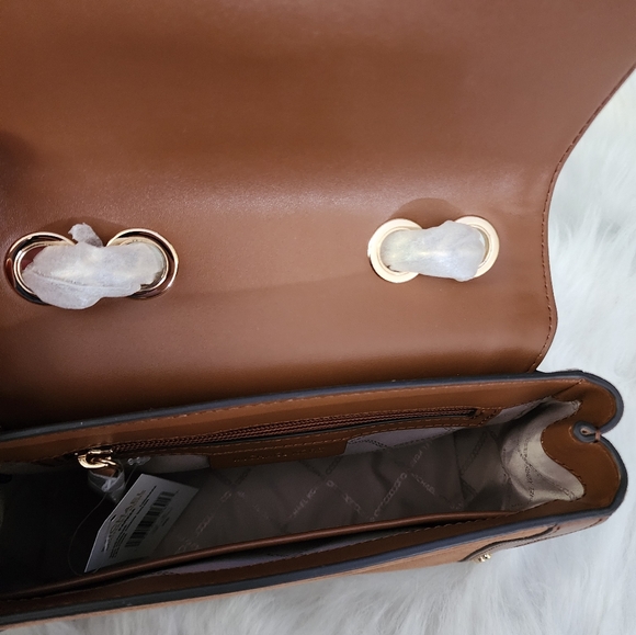 New Michael kors parker studded suede brown crossbody chain bag handbag Nwt - Picture 3 of 3